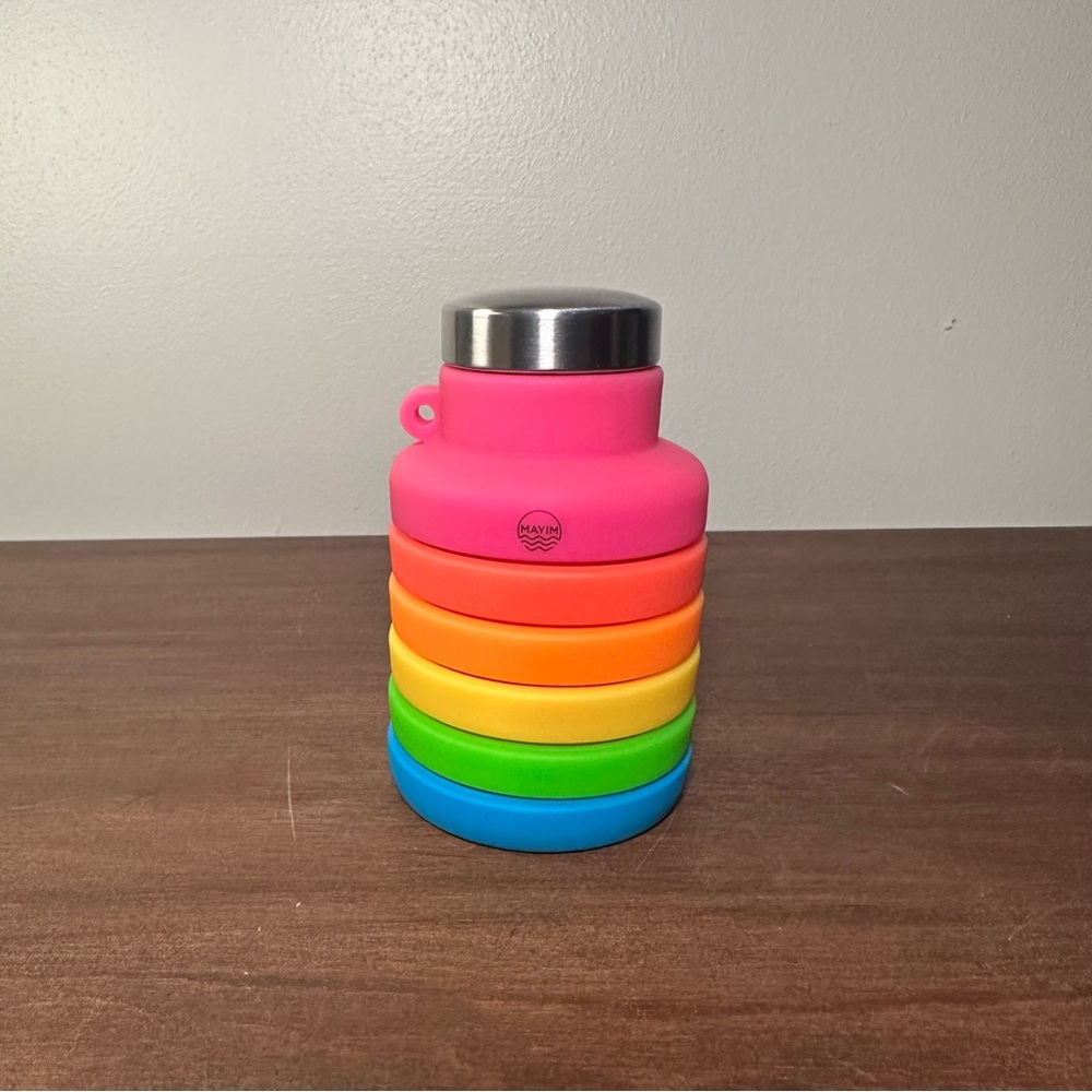 Mayim Collapsible 500mL / 17oz Silicone Water Bottle Neon Brights